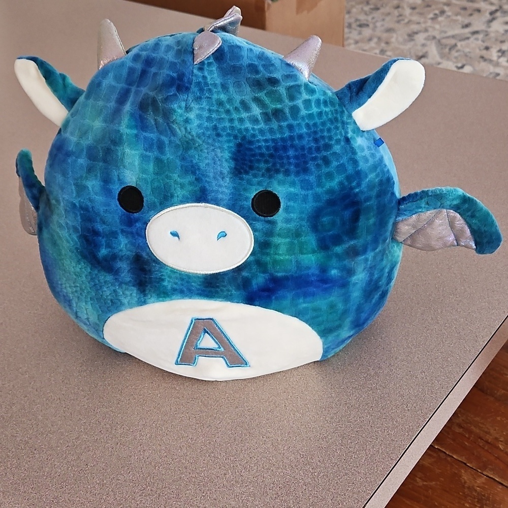 12” Squishmallow Dominic The Dragon Initial “A”